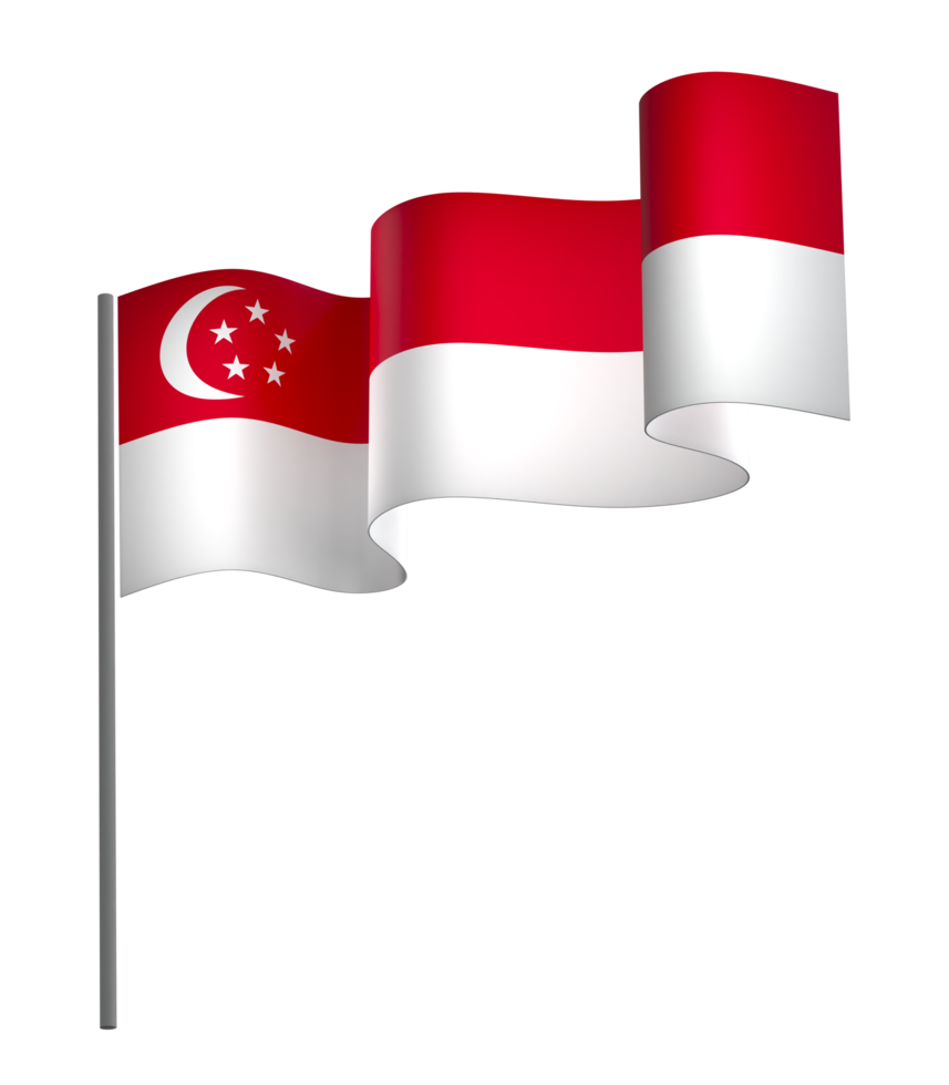 Singapore flag element design national independence day banner ribbon png