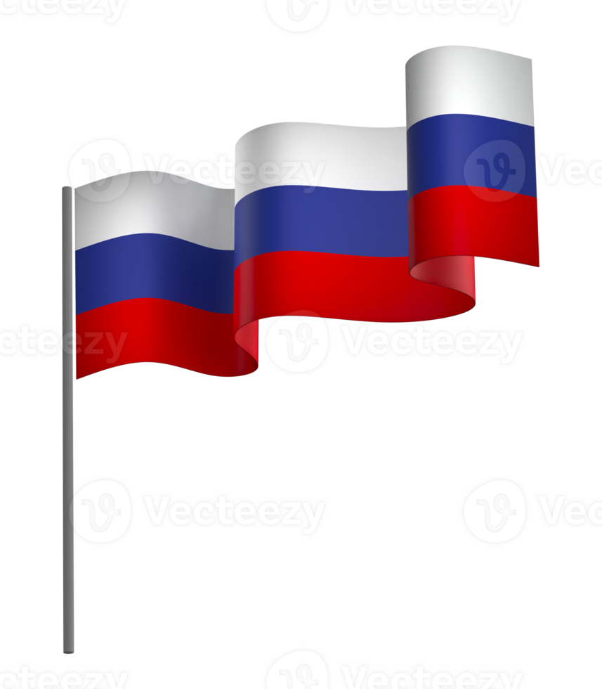 Russia flag element design national independence day banner ribbon png