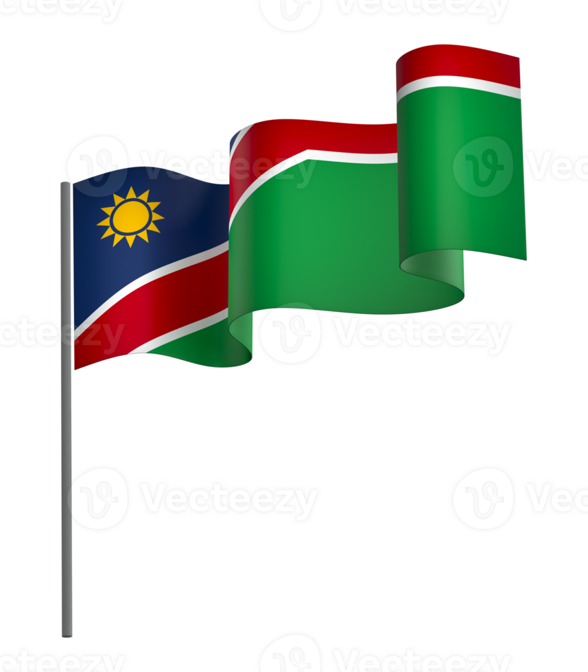 Namibia flag element design national independence day banner ribbon png