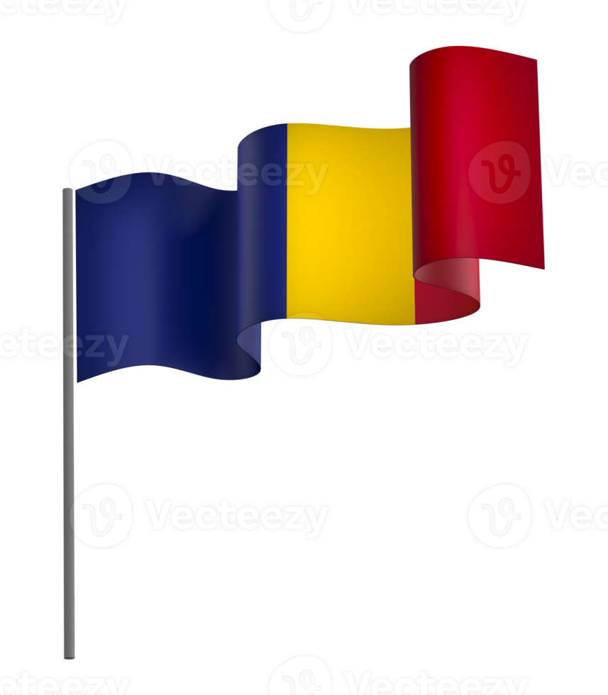 Romania flag element design national independence day banner ribbon png