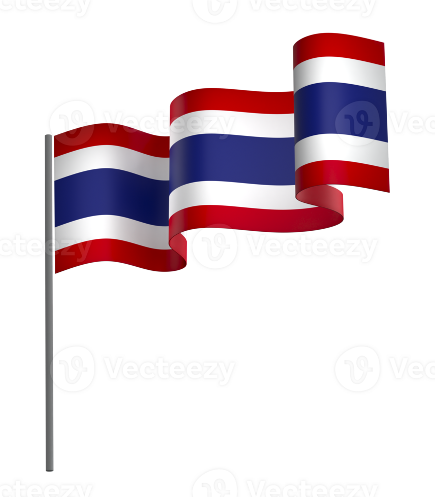 Thailand flag element design national independence day banner ribbon png