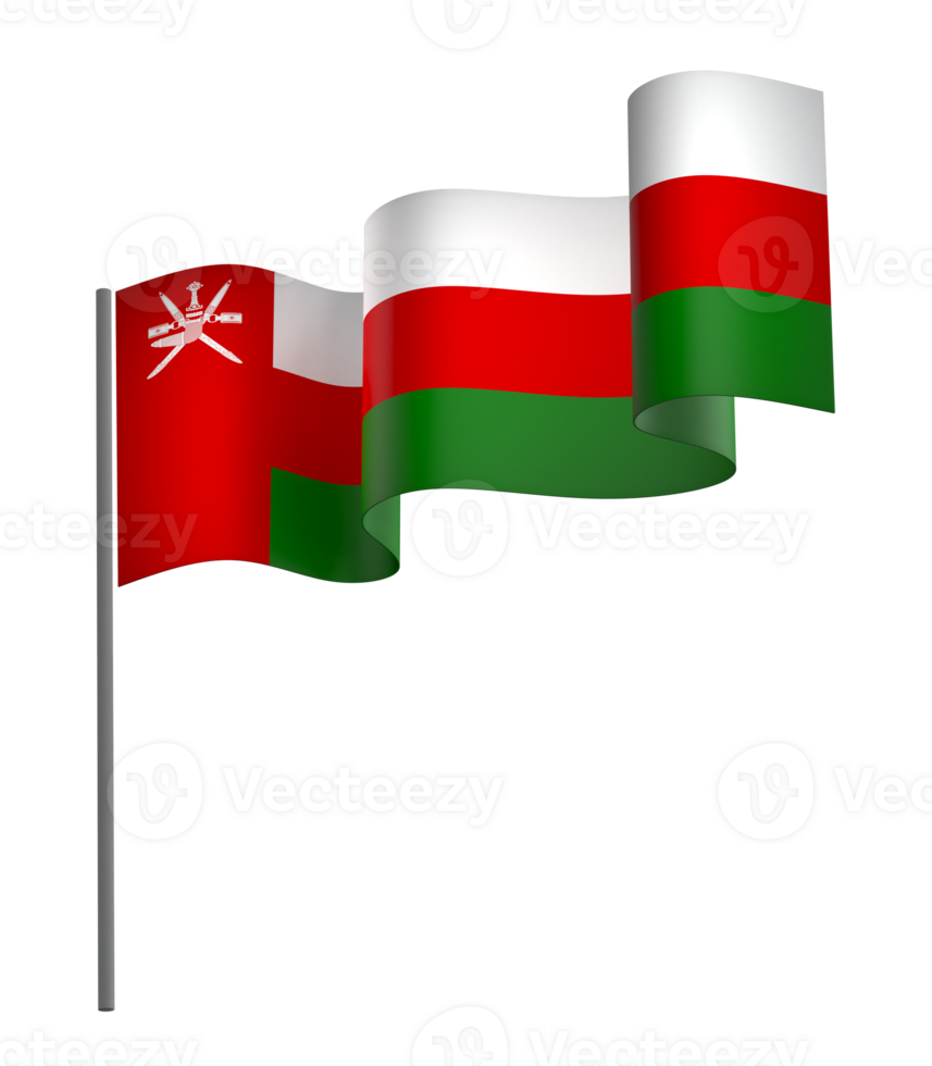 Oman flag element design national independence day banner ribbon png