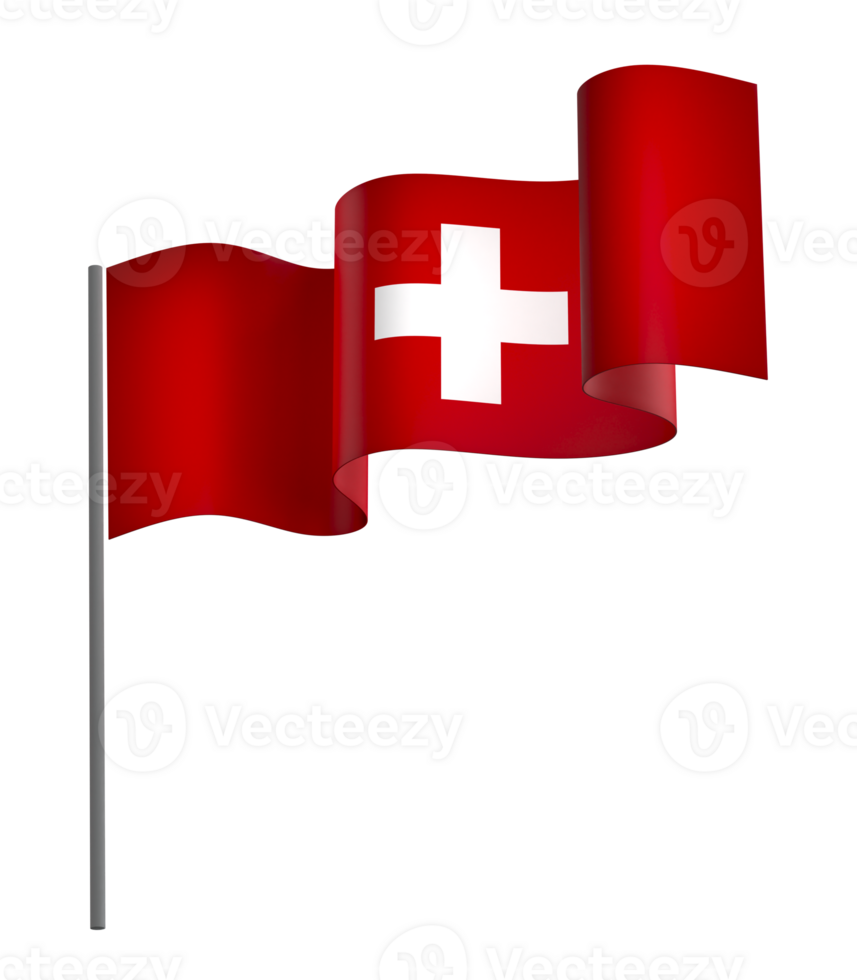 Switzerland flag element design national independence day banner ribbon png