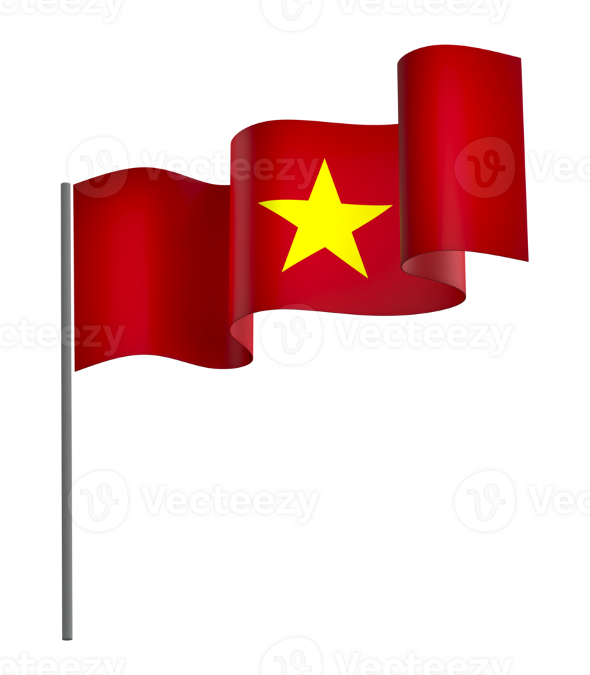 Vietnam flag element design national independence day banner ribbon png