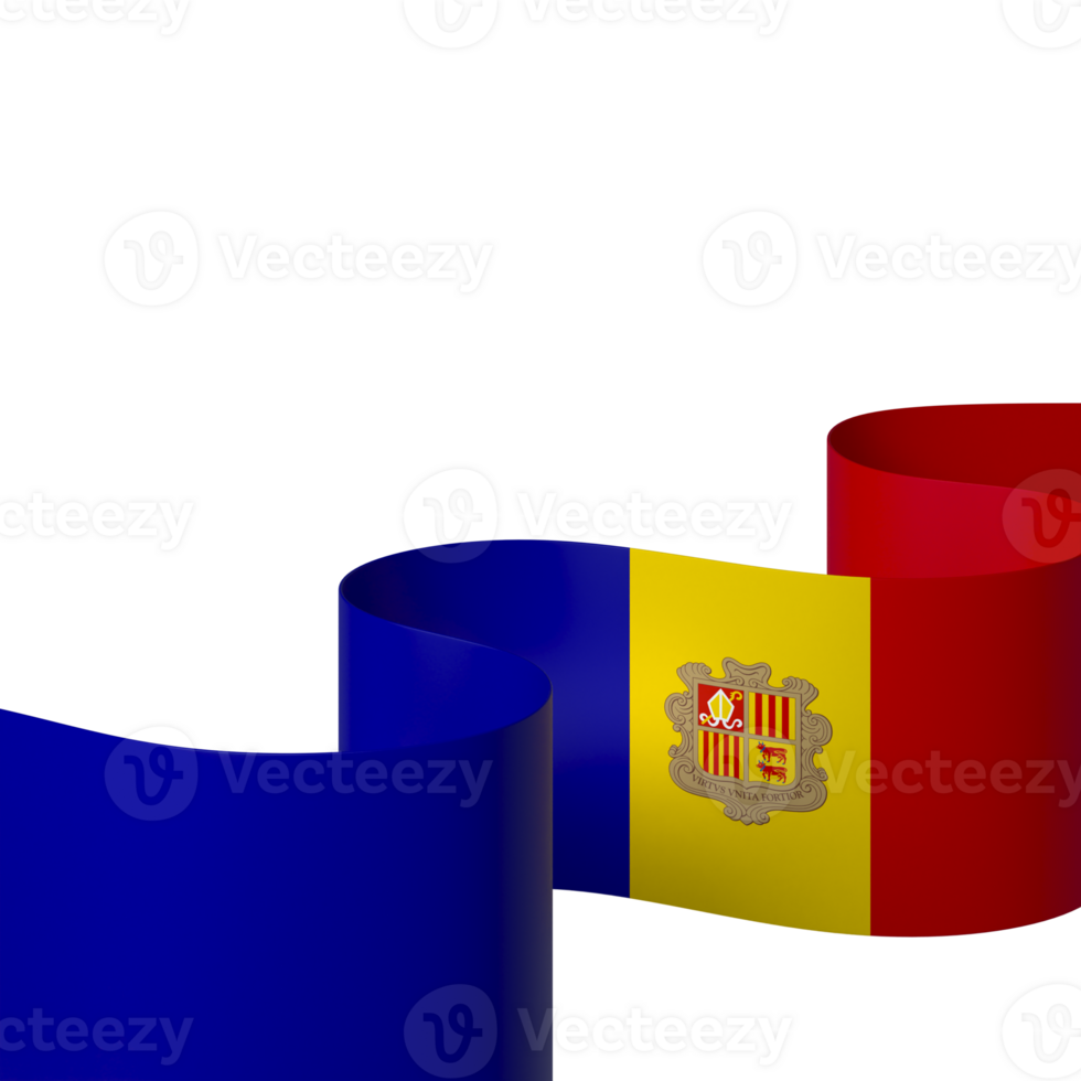 Andorra flag element design national independence day banner ribbon png