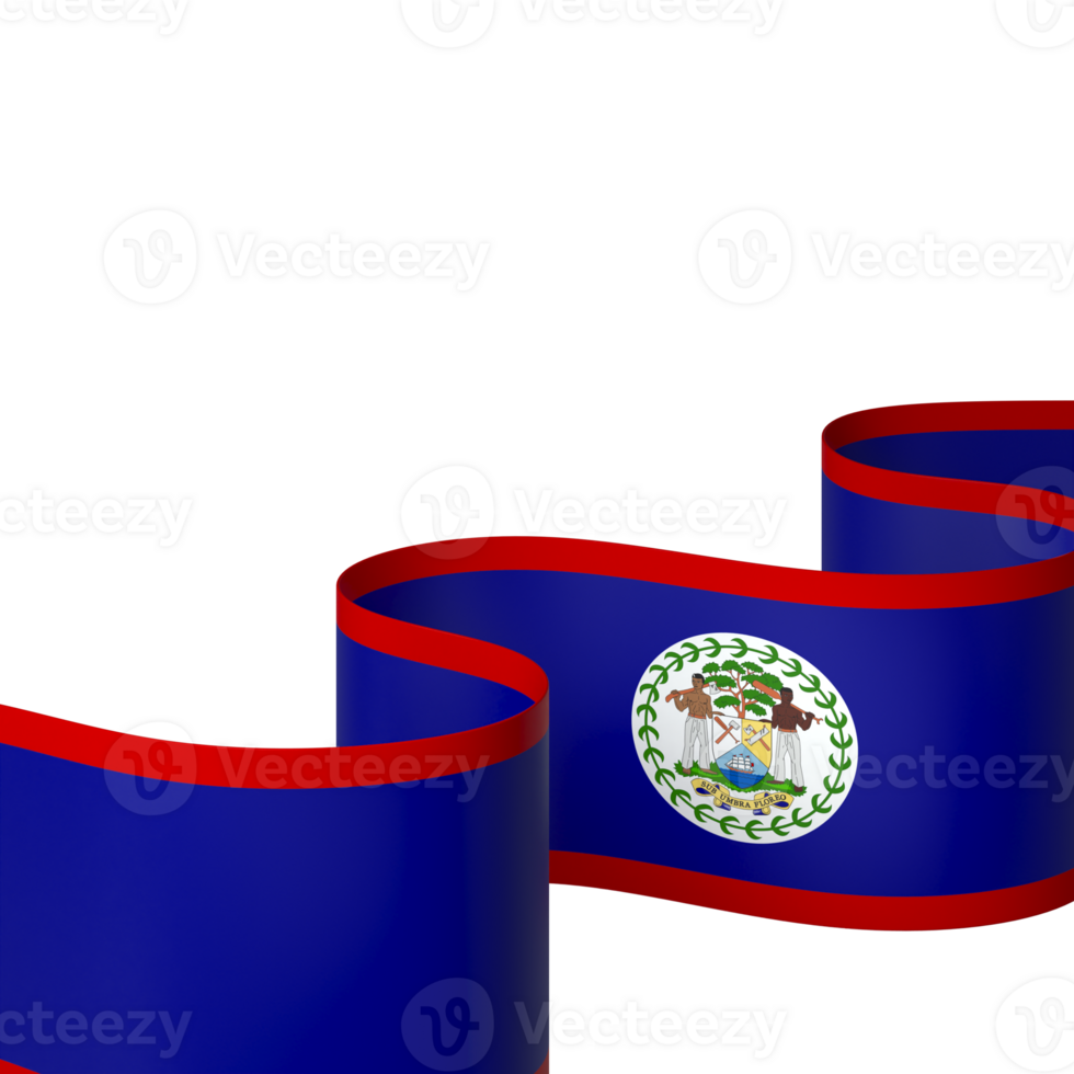 Belize flag element design national independence day banner ribbon png
