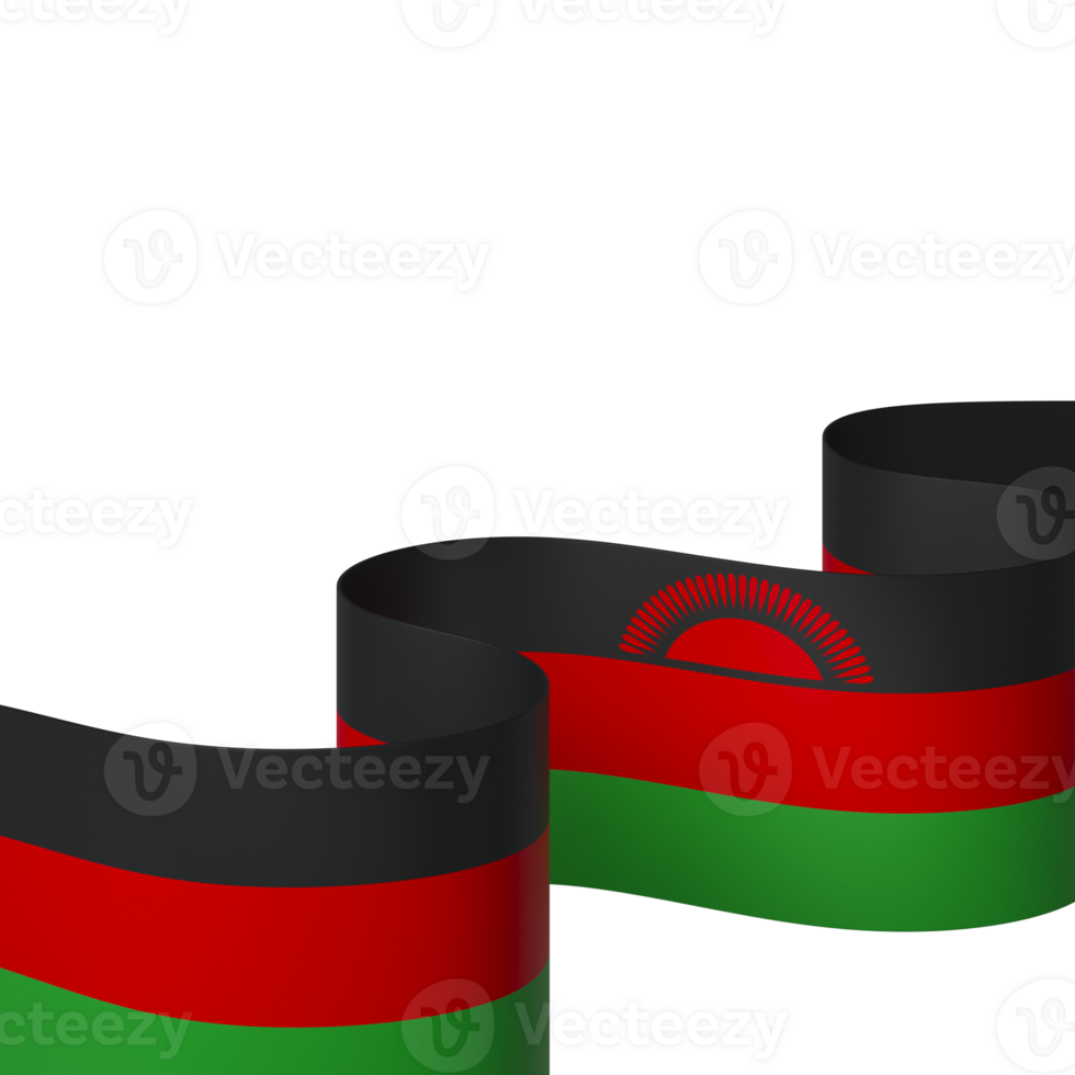 Malawi flag element design national independence day banner ribbon png