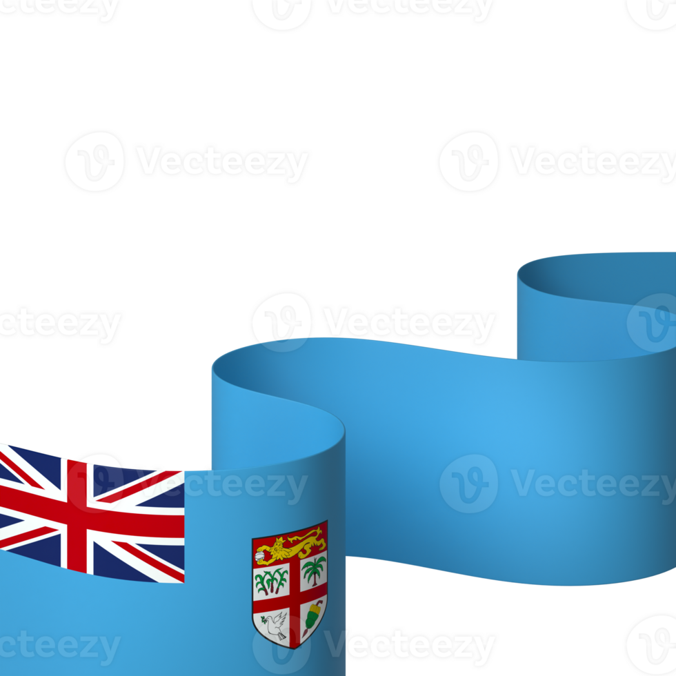 Fiji flag element design national independence day banner ribbon png