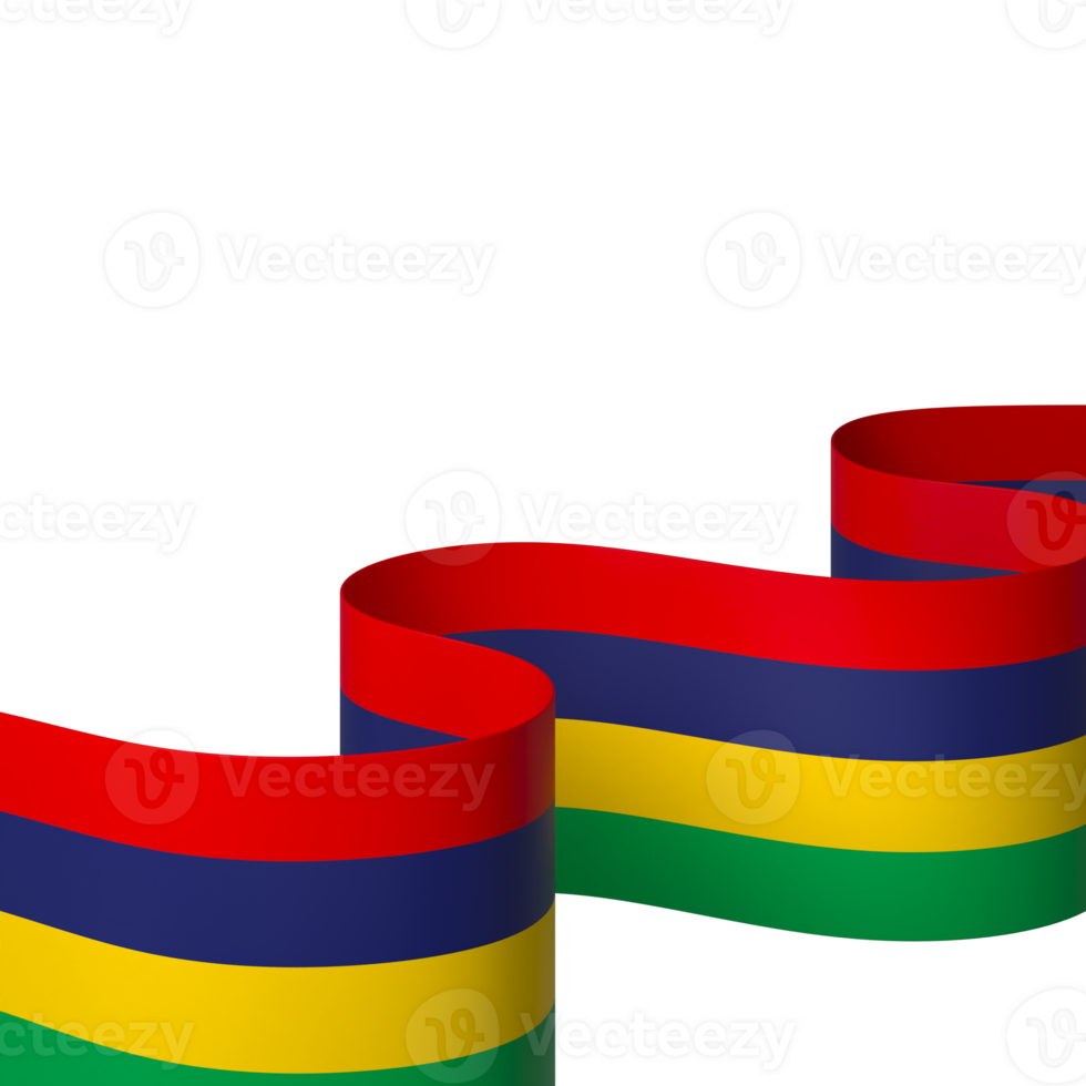 Mauritius flag element design national independence day banner ribbon png