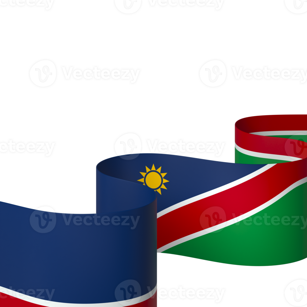 Namibia flag element design national independence day banner ribbon png
