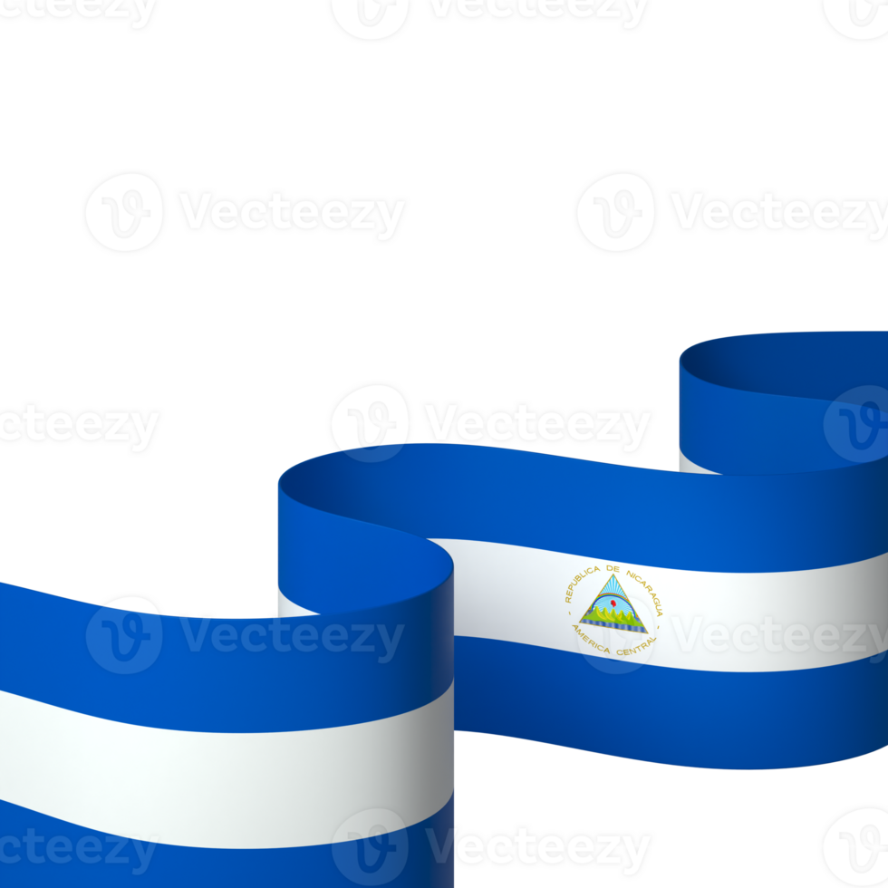 Nicaragua flag element design national independence day banner ribbon png