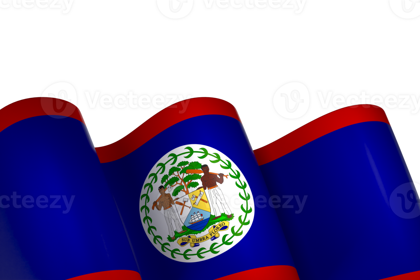 Belize flag element design national independence day banner ribbon png