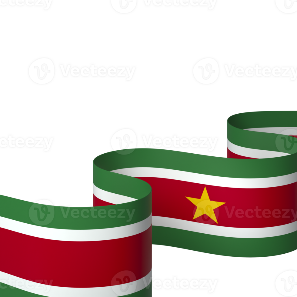 Suriname flag element design national independence day banner ribbon png