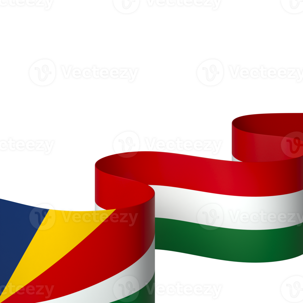 Seychelles flag element design national independence day banner ribbon png