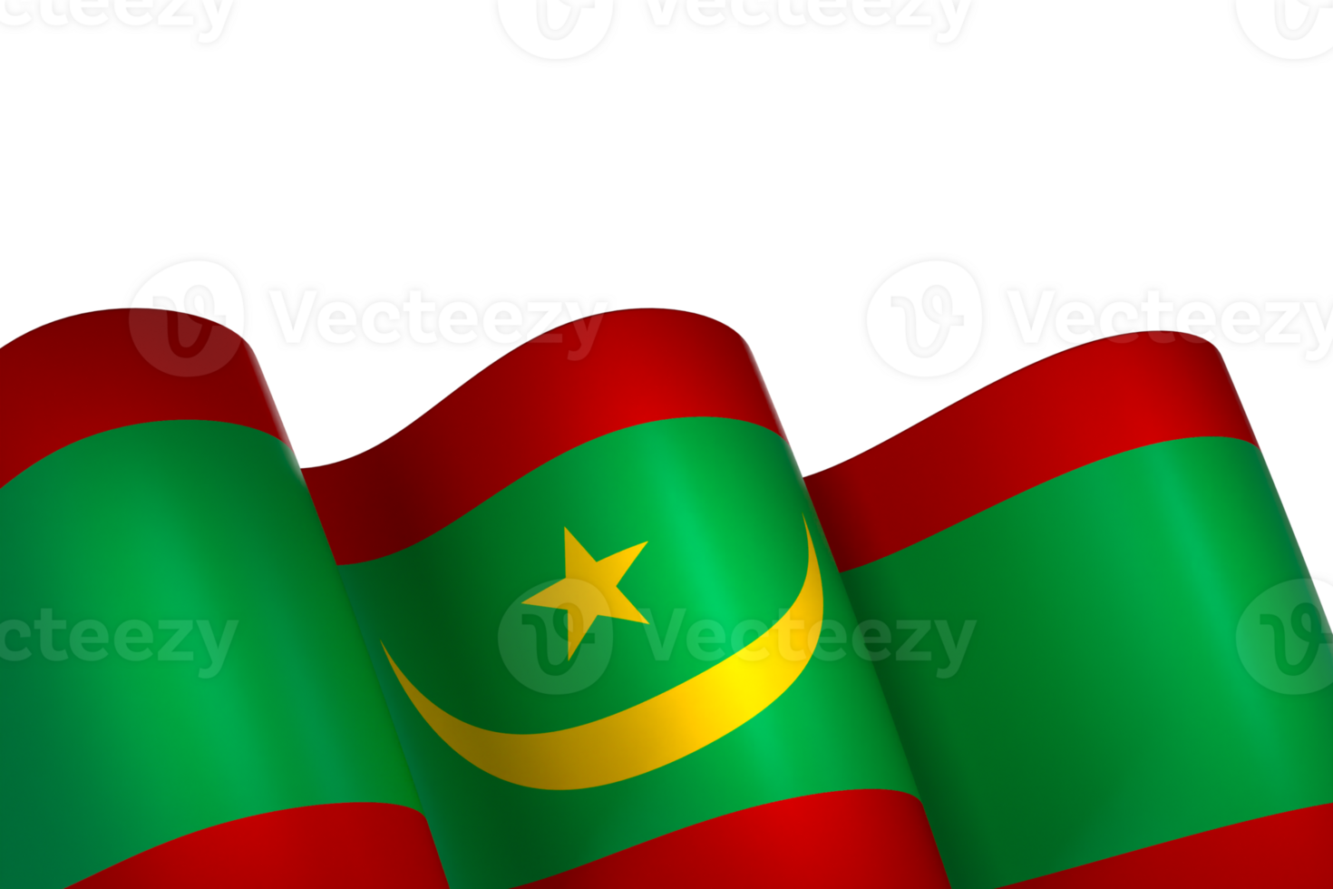 Mauritania flag element design national independence day banner ribbon png