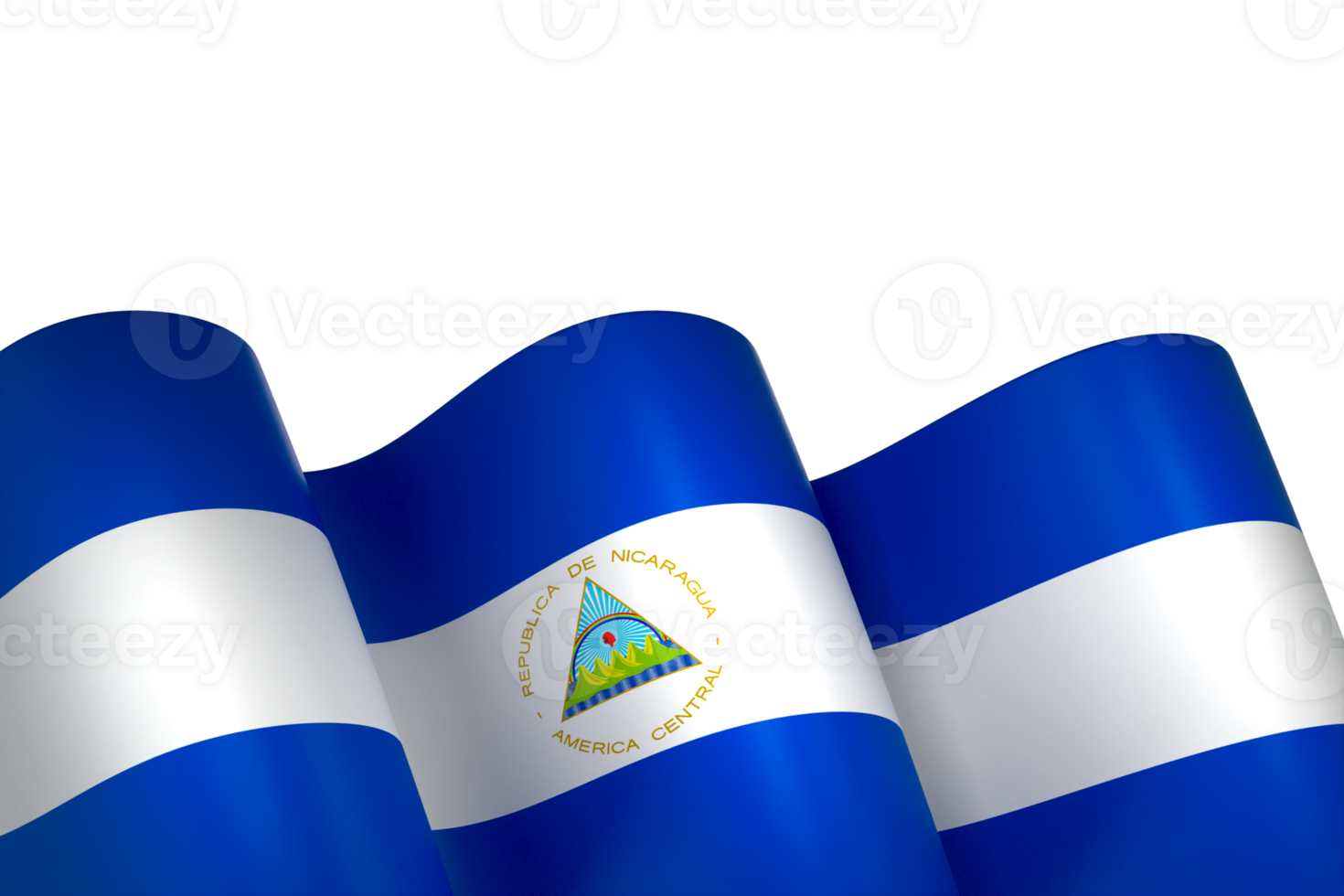 Nicaragua flag element design national independence day banner ribbon png
