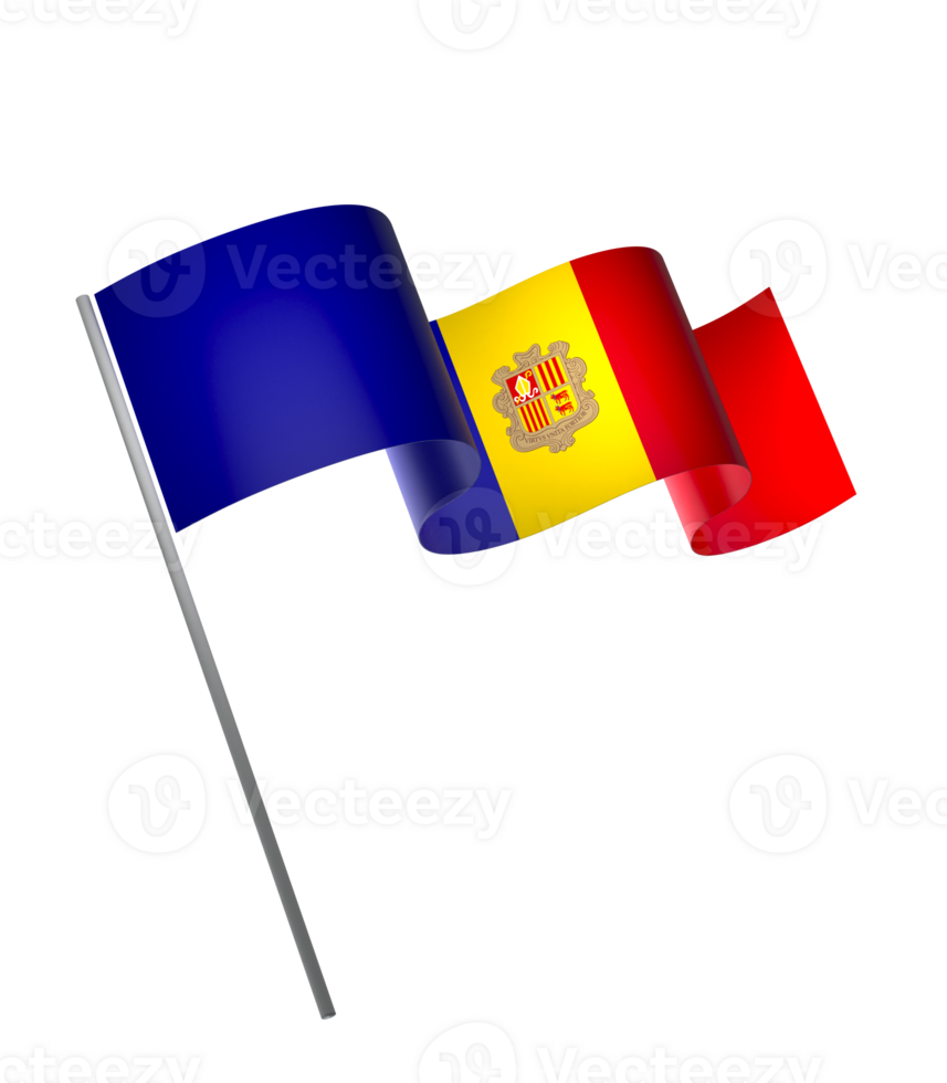 Andorra flag element design national independence day banner ribbon png