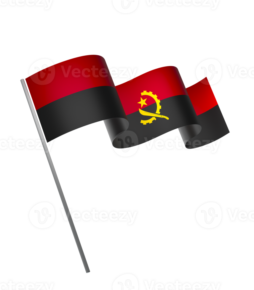 Angola flag element design national independence day banner ribbon png