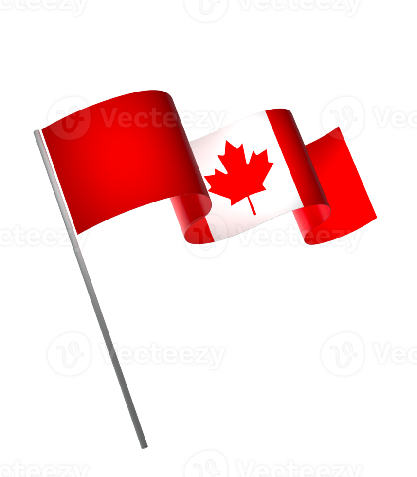 Canada flag element design national independence day banner ribbon png