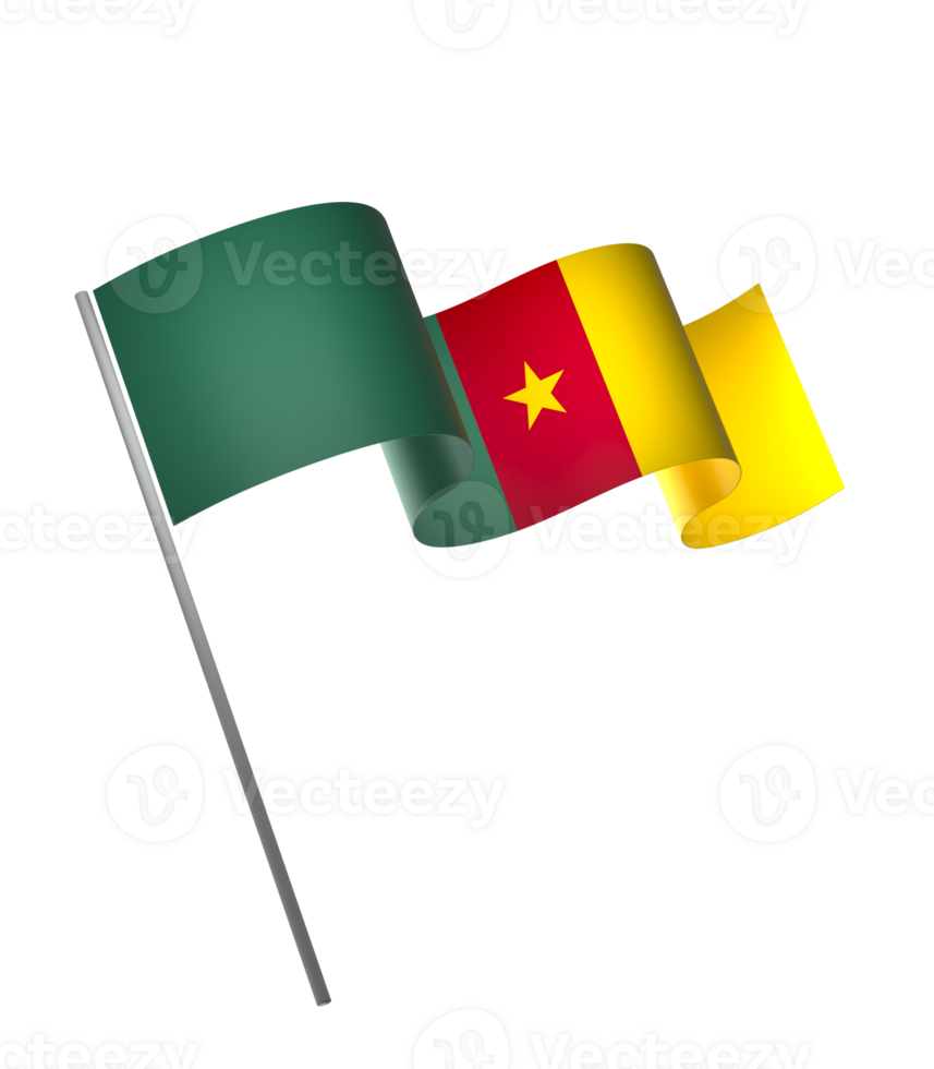 Cameroon flag element design national independence day banner ribbon png