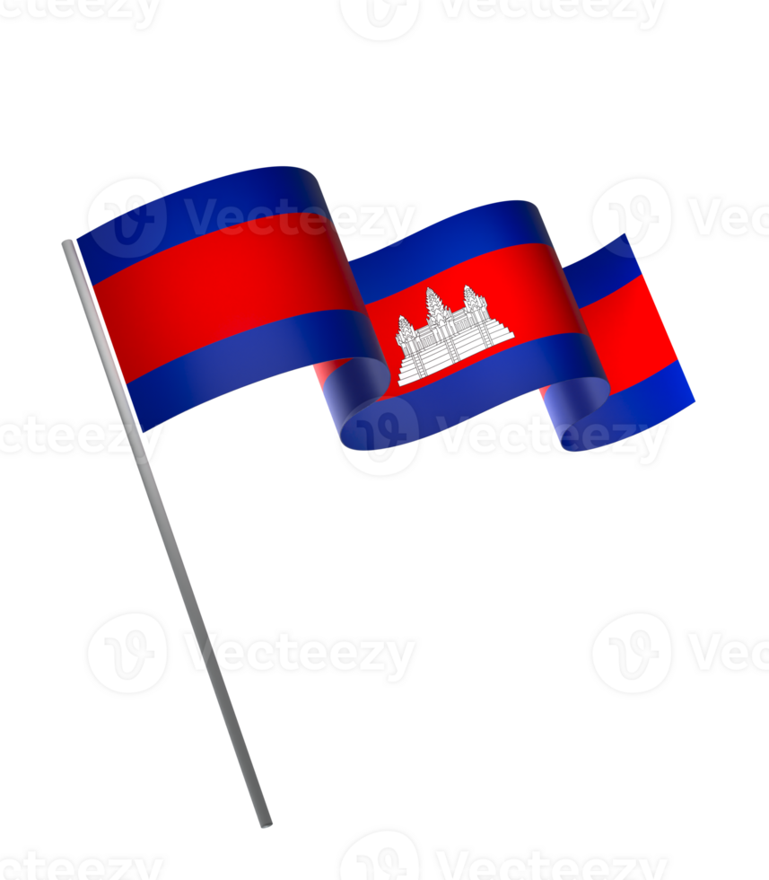 Cambodia flag element design national independence day banner ribbon png
