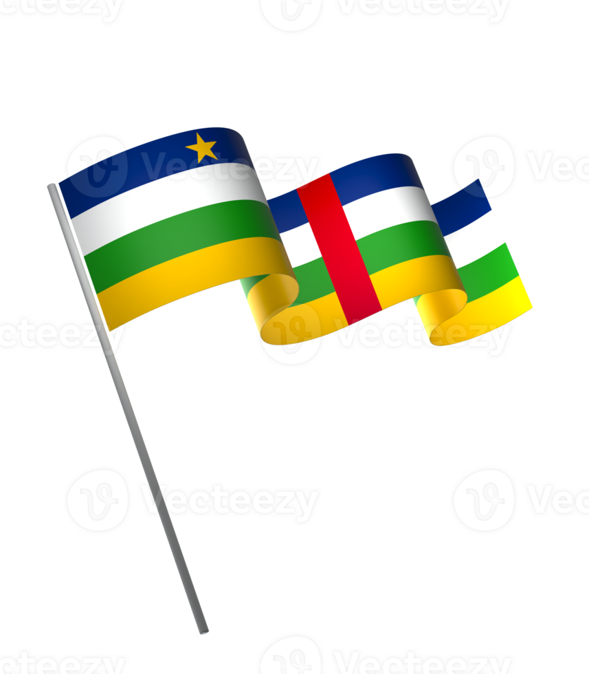 Central African Republic flag element design national independence day banner ribbon png