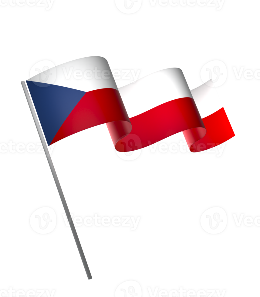 Czech Republic flag element design national independence day banner ribbon png