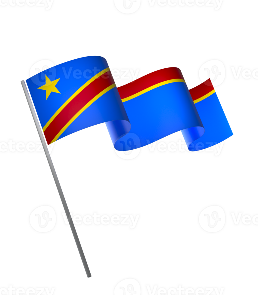 DR Congo flag element design national independence day banner ribbon png