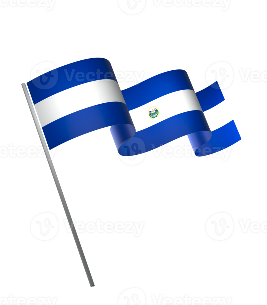 El Salvador flag element design national independence day banner ribbon png