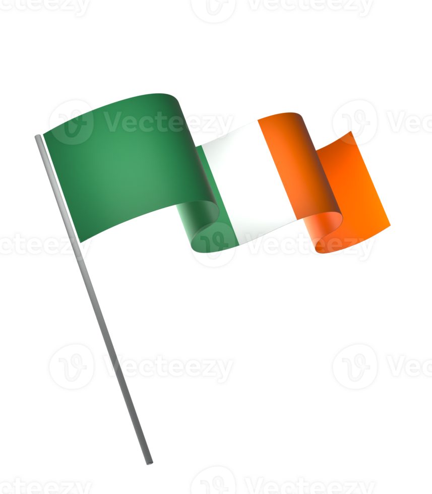 Ireland flag element design national independence day banner ribbon png