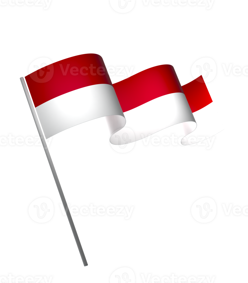 Indonesia flag element design national independence day banner ribbon png