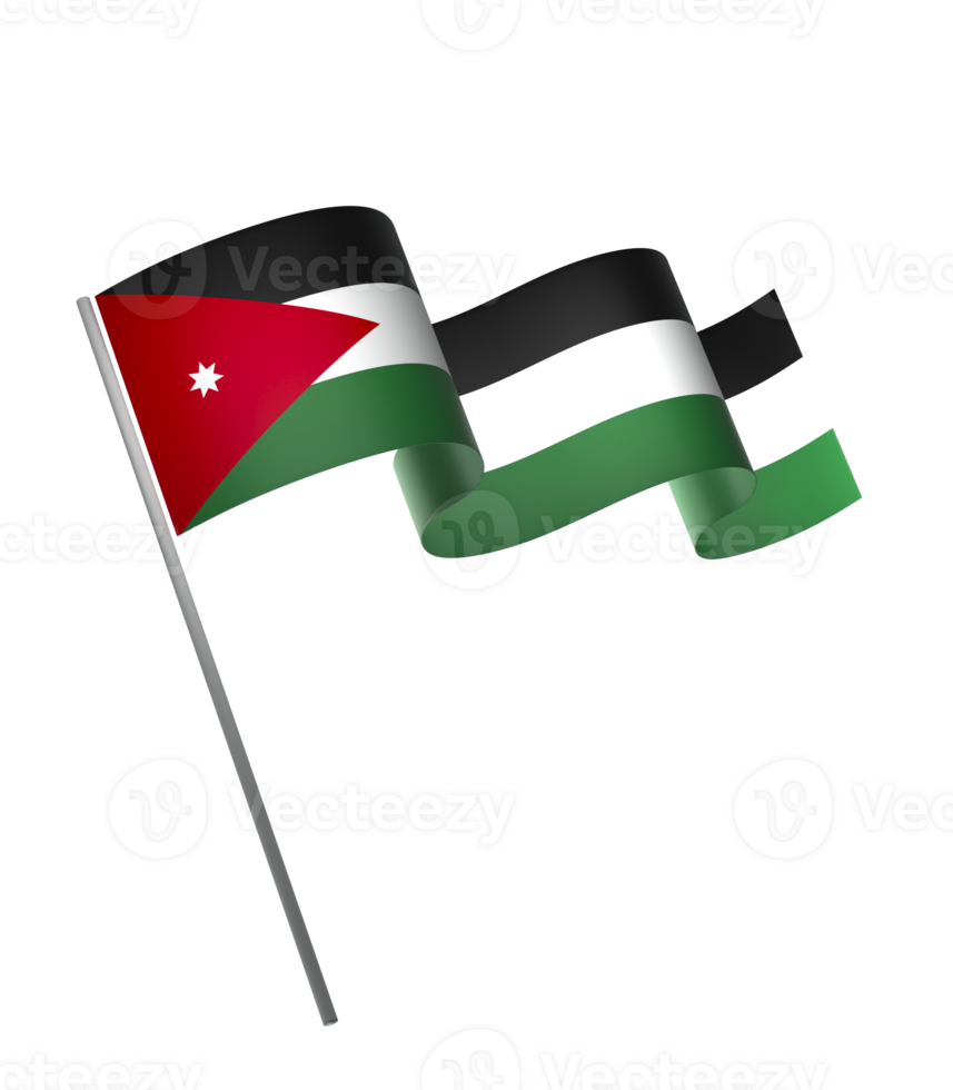 Jordan flag element design national independence day banner ribbon png