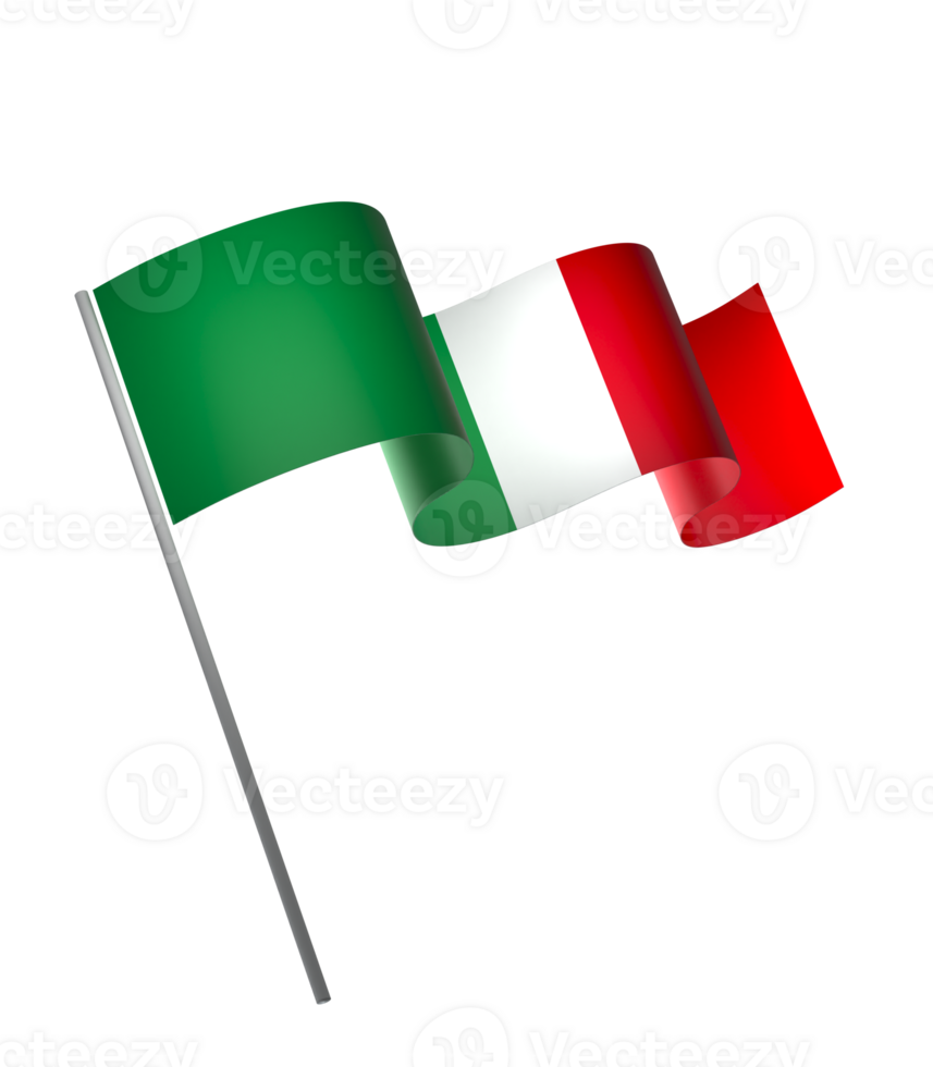 Italy flag element design national independence day banner ribbon png