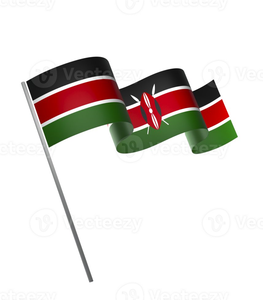 Kenya flag element design national independence day banner ribbon png