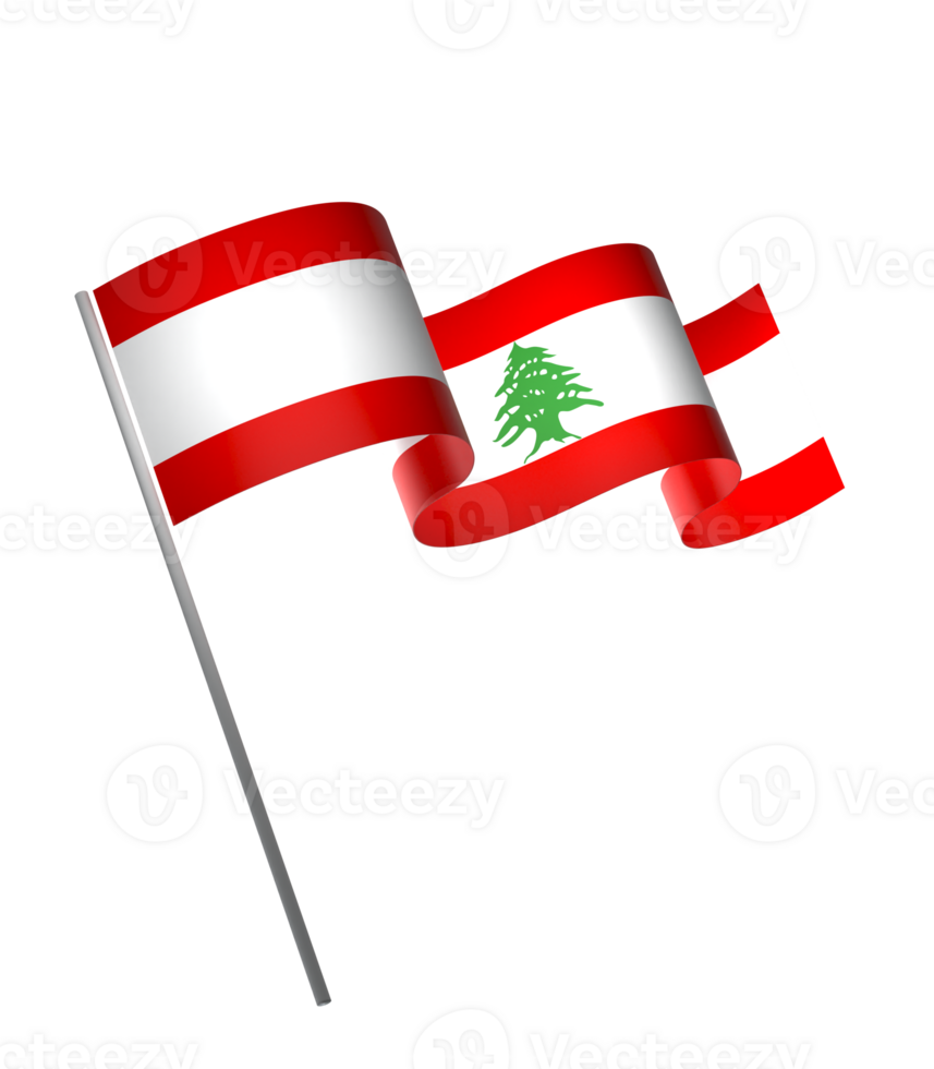 Lebanon flag element design national independence day banner ribbon png
