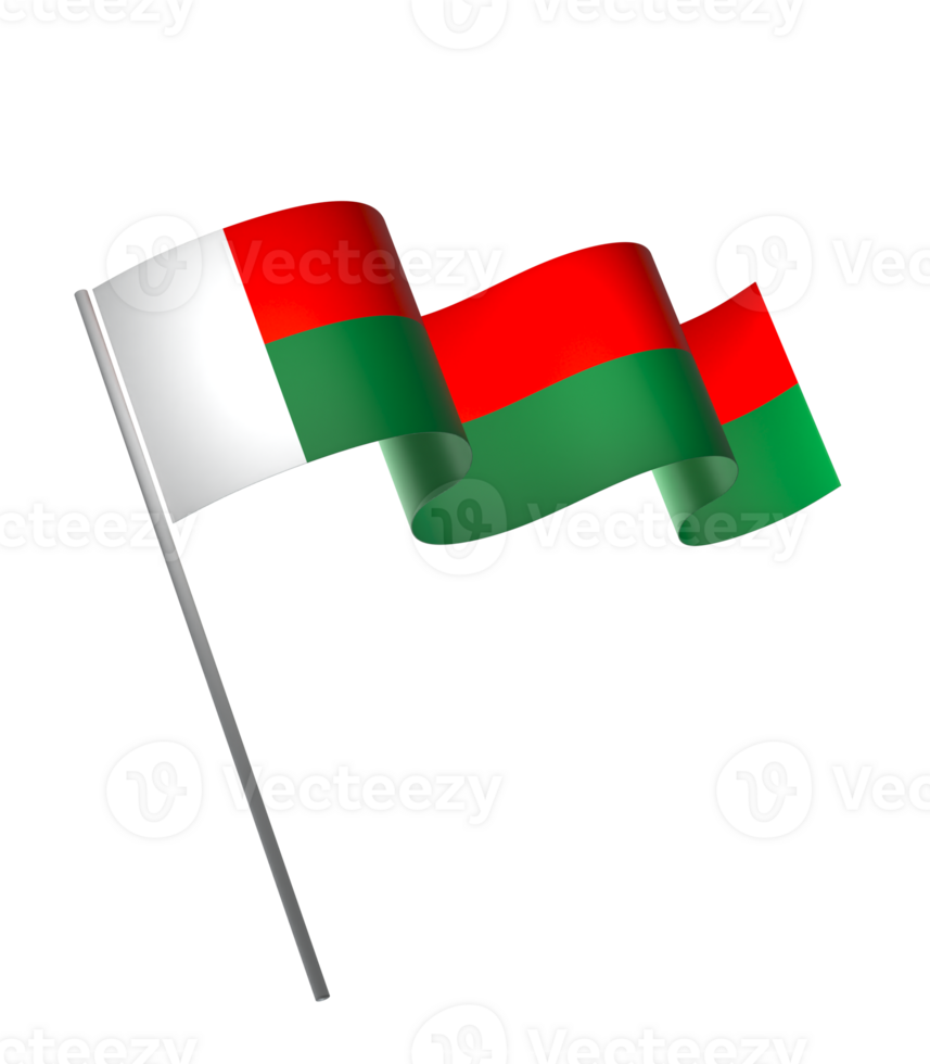Madagascar flag element design national independence day banner ribbon png