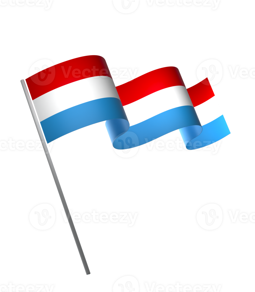 Luxembourg flag element design national independence day banner ribbon png