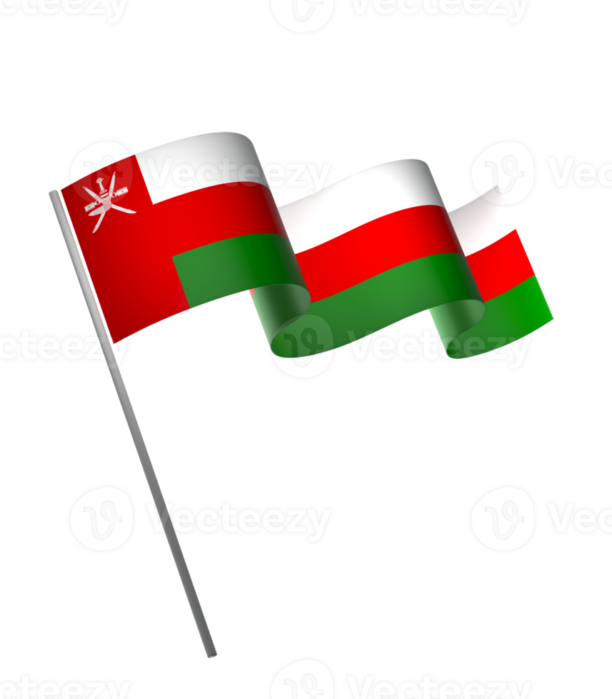 Oman flag element design national independence day banner ribbon png