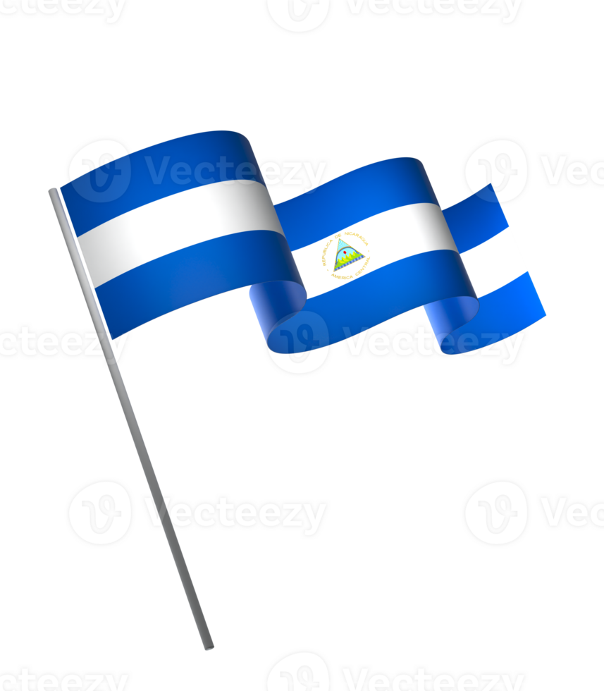 Nicaragua flag element design national independence day banner ribbon png