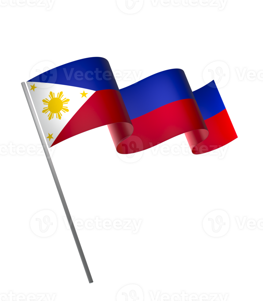 Philippines flag element design national independence day banner ribbon png