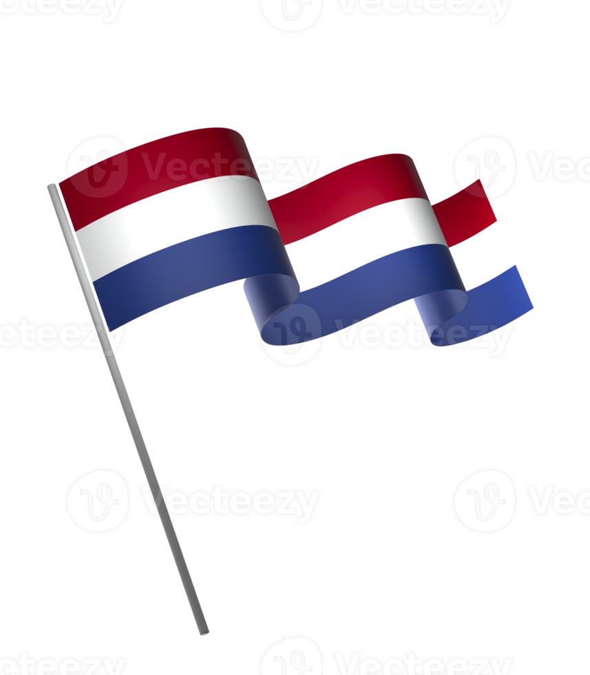 Netherlands flag element design national independence day banner ribbon png