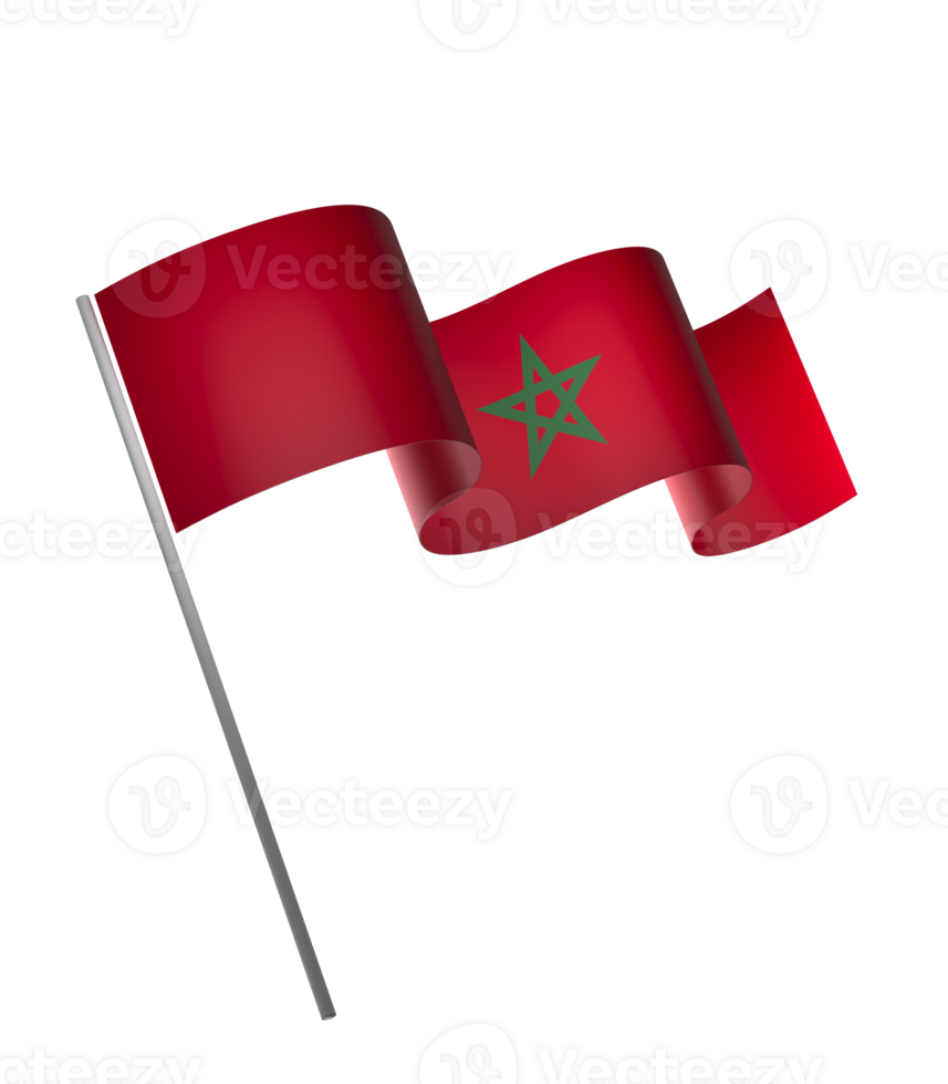 Morocco flag element design national independence day banner ribbon png