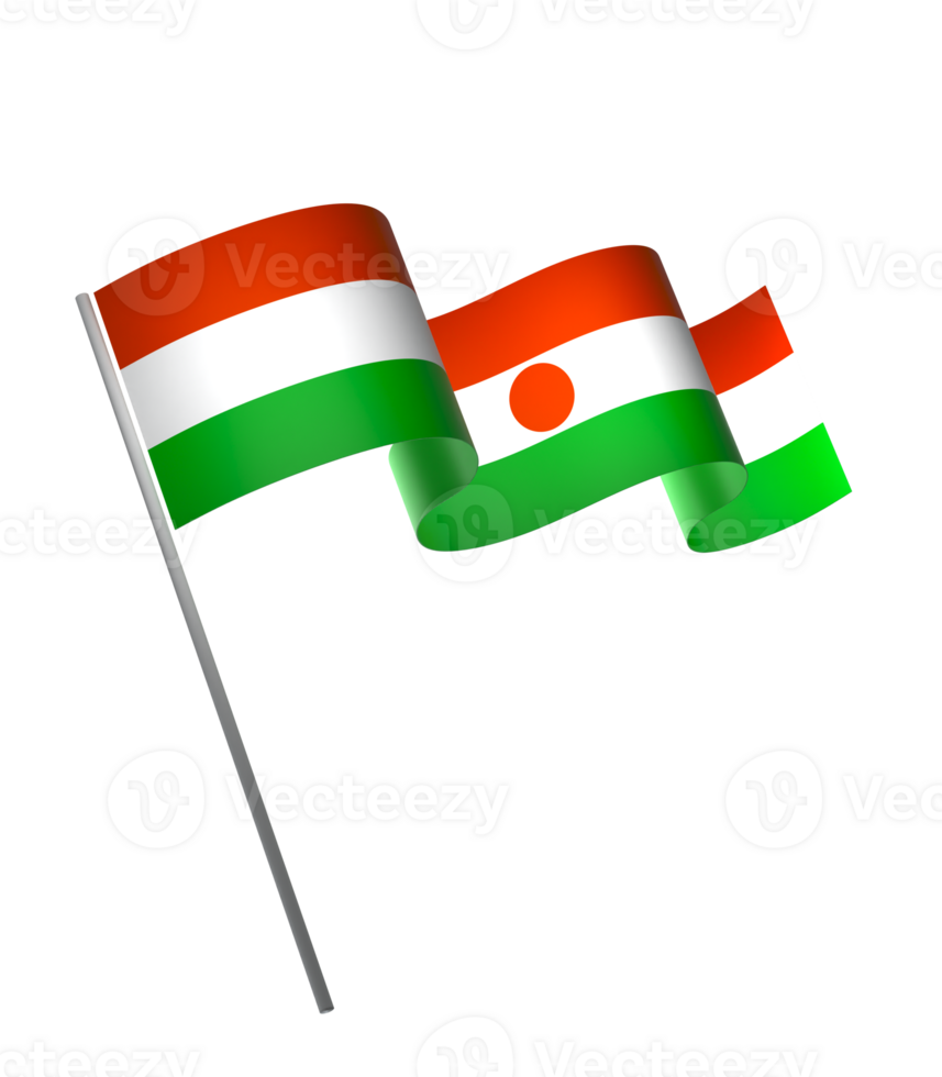 Niger flag element design national independence day banner ribbon png