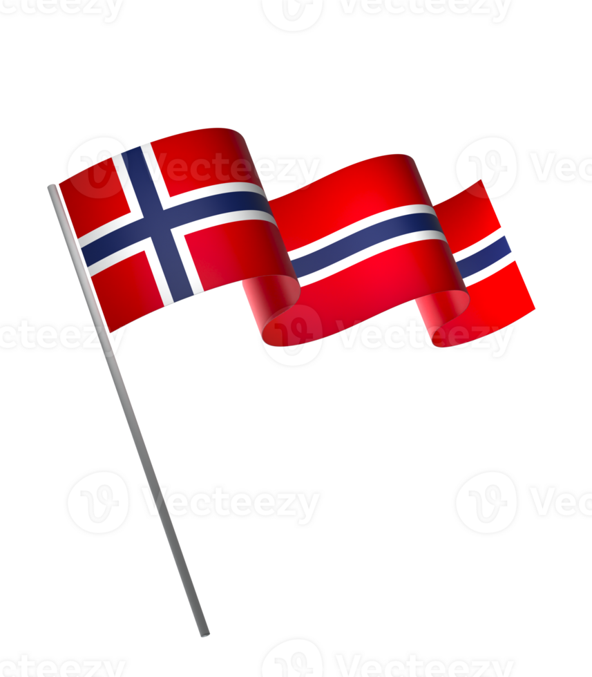 Norway flag element design national independence day banner ribbon png