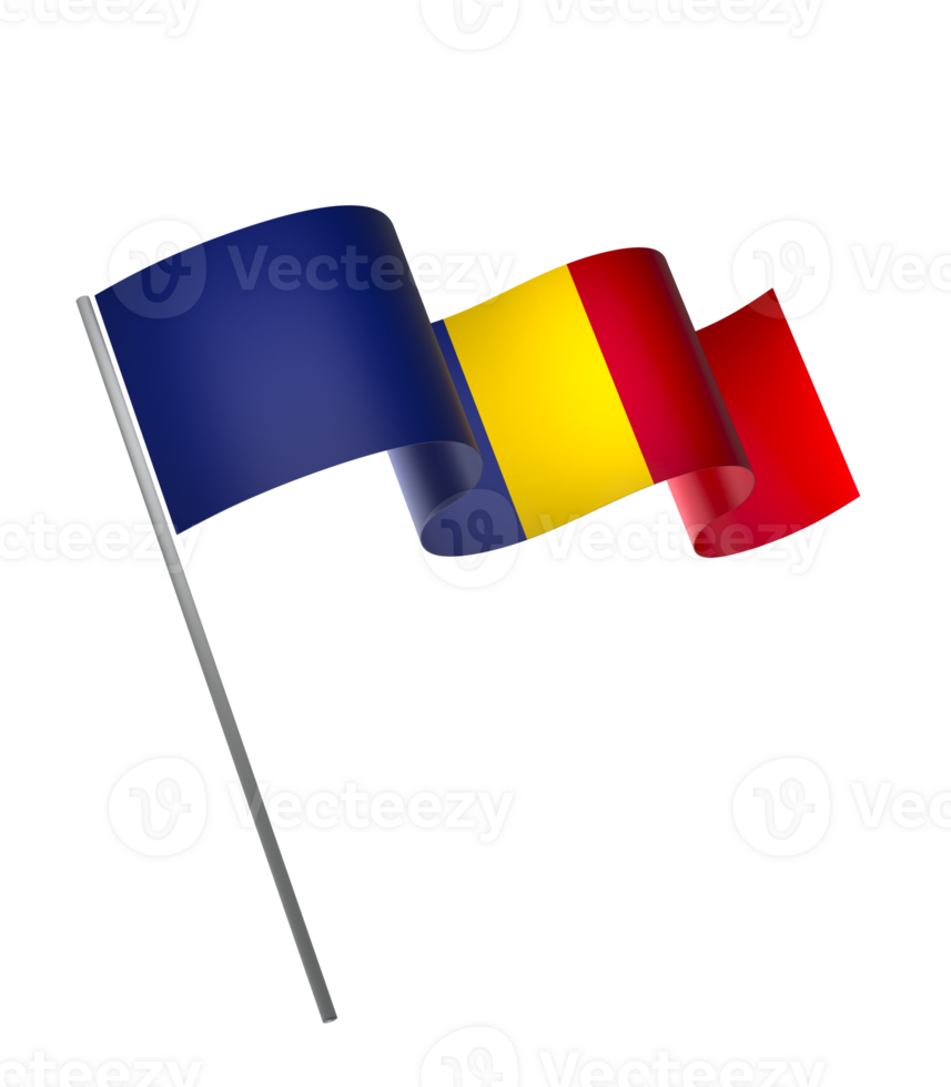 Romania flag element design national independence day banner ribbon png