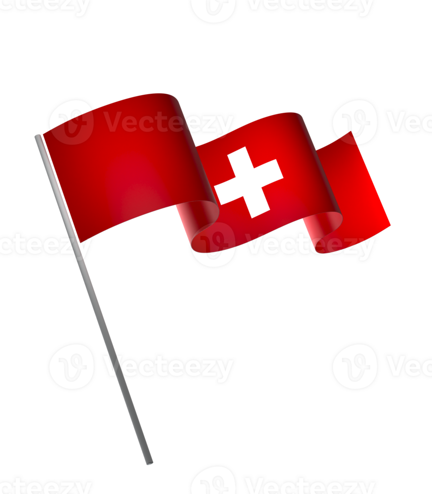 Switzerland flag element design national independence day banner ribbon png