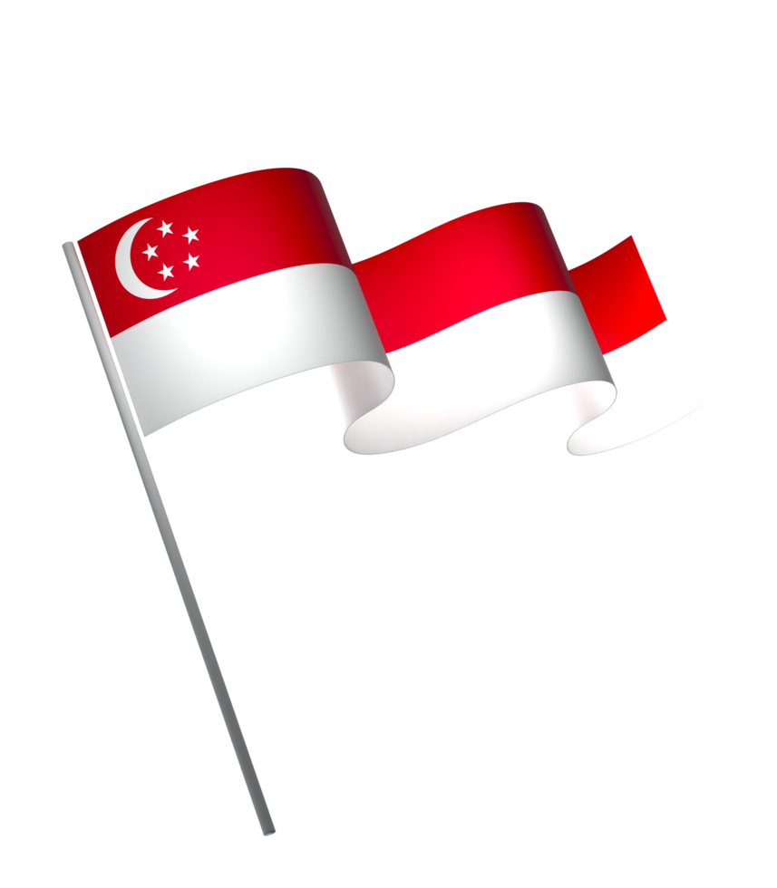 Singapore flag element design national independence day banner ribbon png