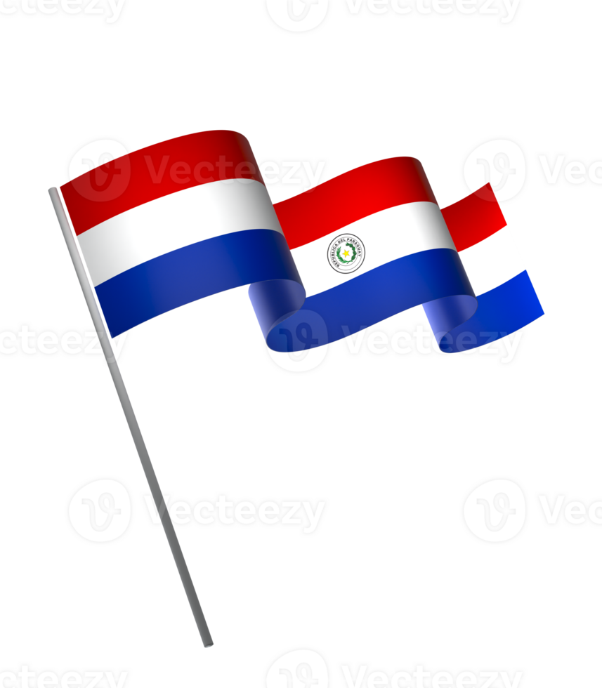 Paraguay flag element design national independence day banner ribbon png