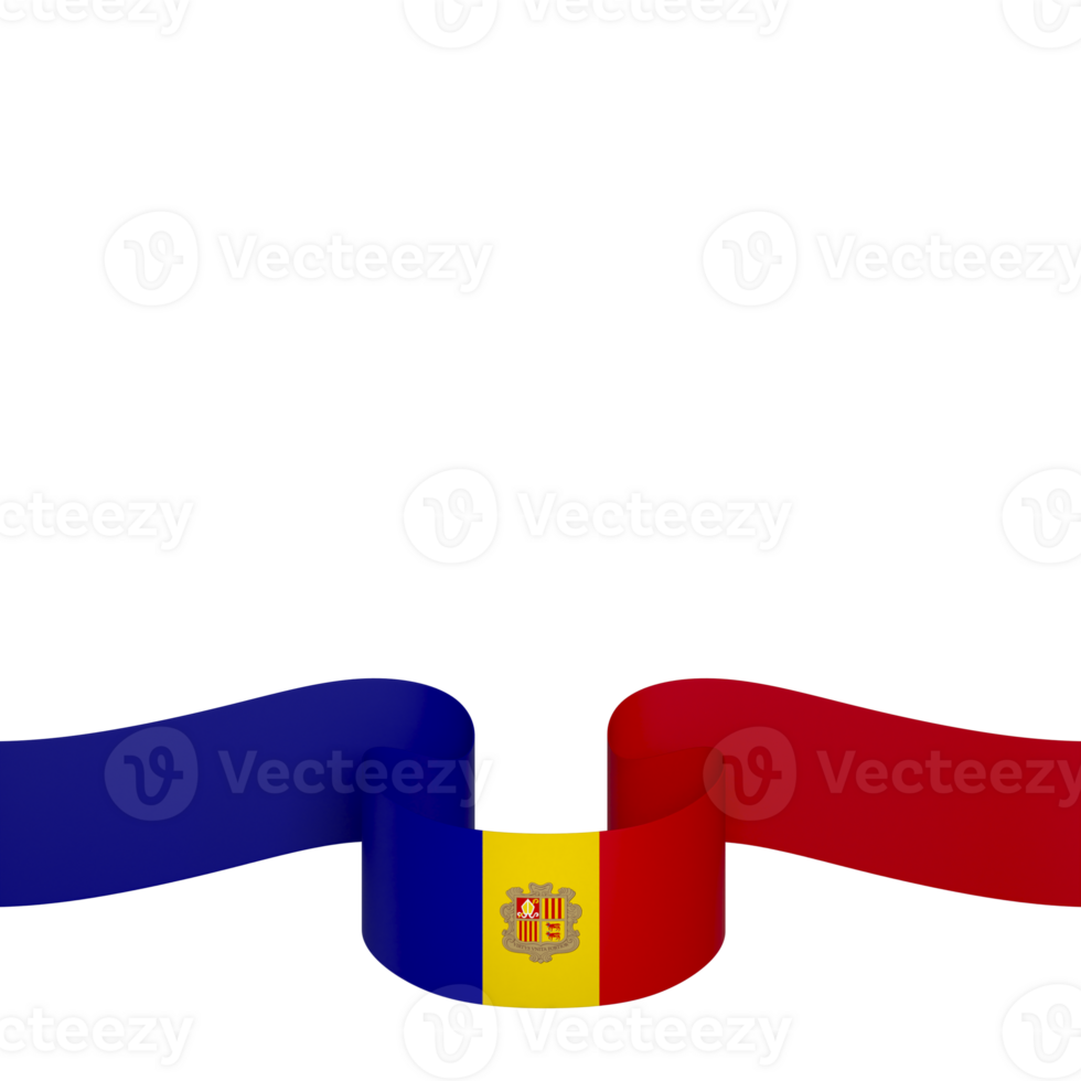 Andorra flag element design national independence day banner ribbon png