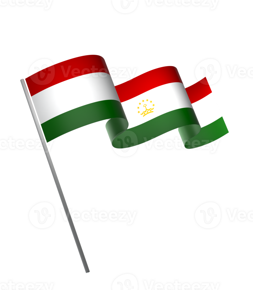 Tajikistan flag element design national independence day banner ribbon png